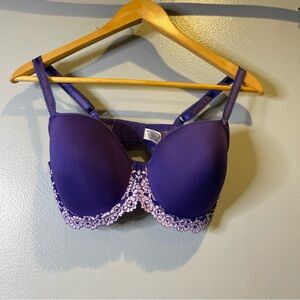 38D Wacoal Bra Purple Lilac Embroidered Floral Full Coverage Under-wire 853191